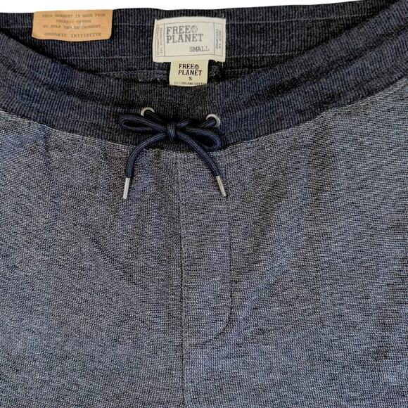Free Planet Terry Knit Lounge Sweat Shorts Elastic Drawstring Size S Marled Gray - Picture 7 of 12